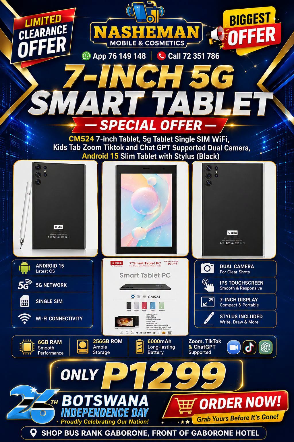 Big Tablet Offer at Nasheman Mobile Cosmetics 7 Inch 5g