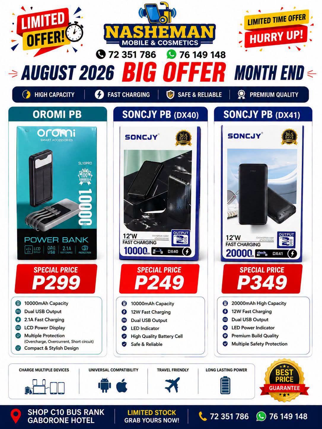 August 2026 Big Offer Month End Oromi 10000mah Pb p299