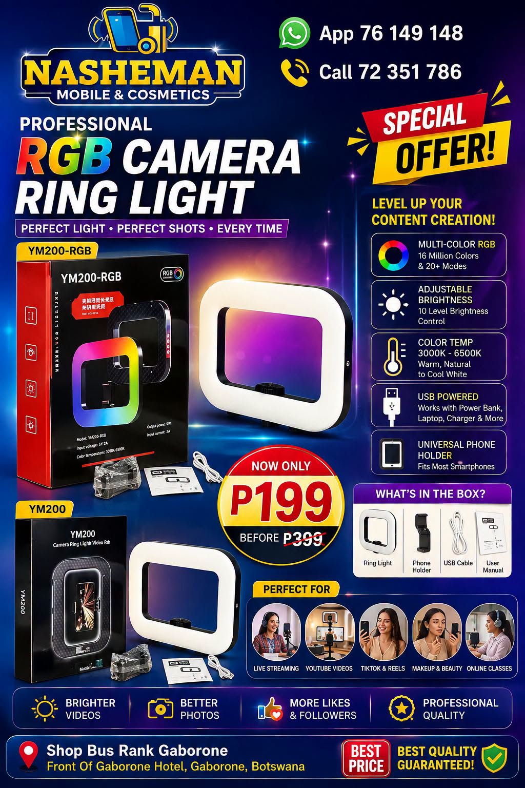 Level Up Your Content with Nasheman Pro Rgb Camera Ring
