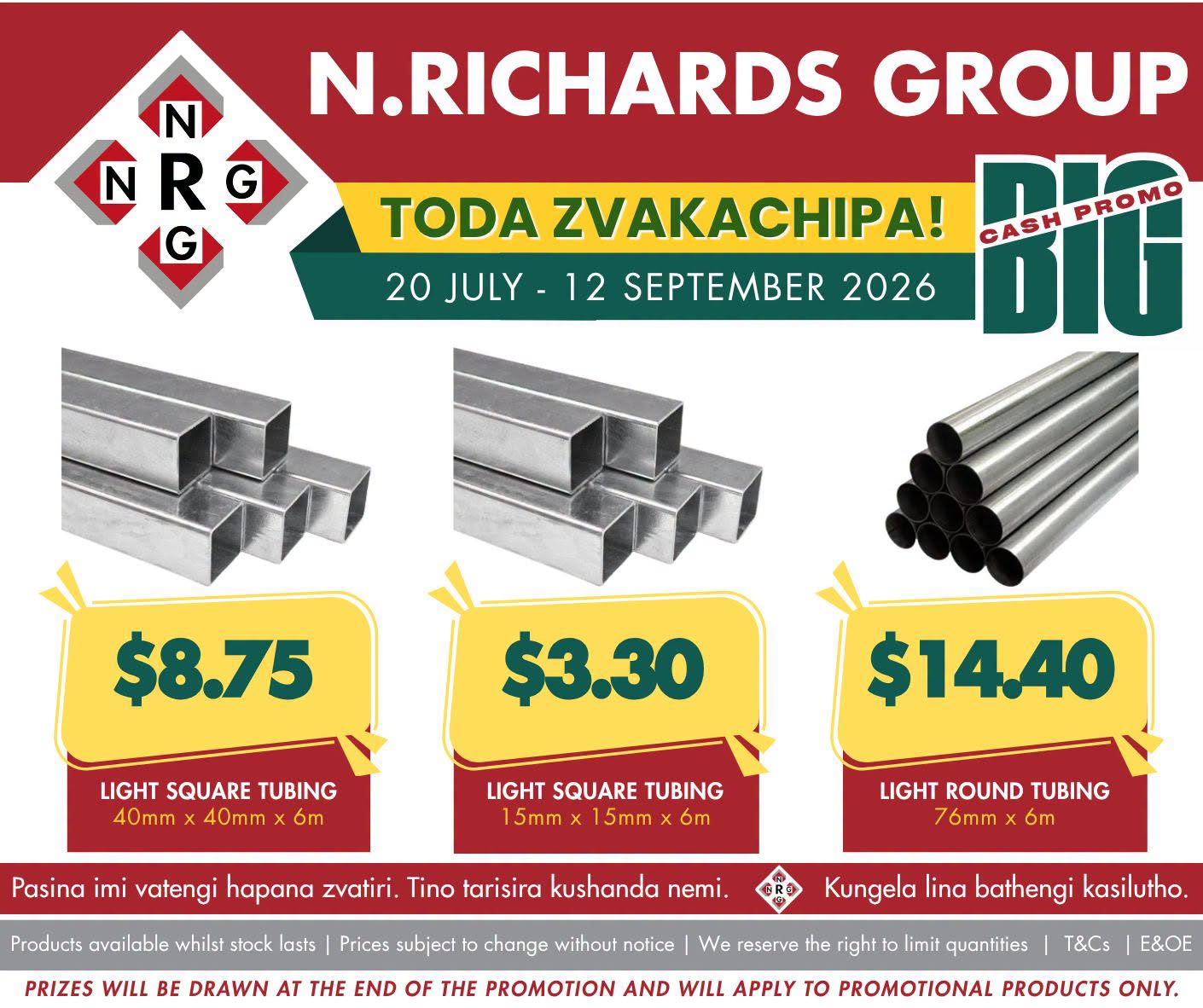 Toda Zvakachipa the N Richards Group Big Cash Promo Is