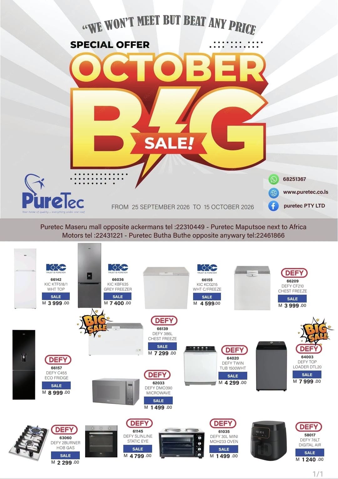 OCTOBER BIG SALE IS HERE!