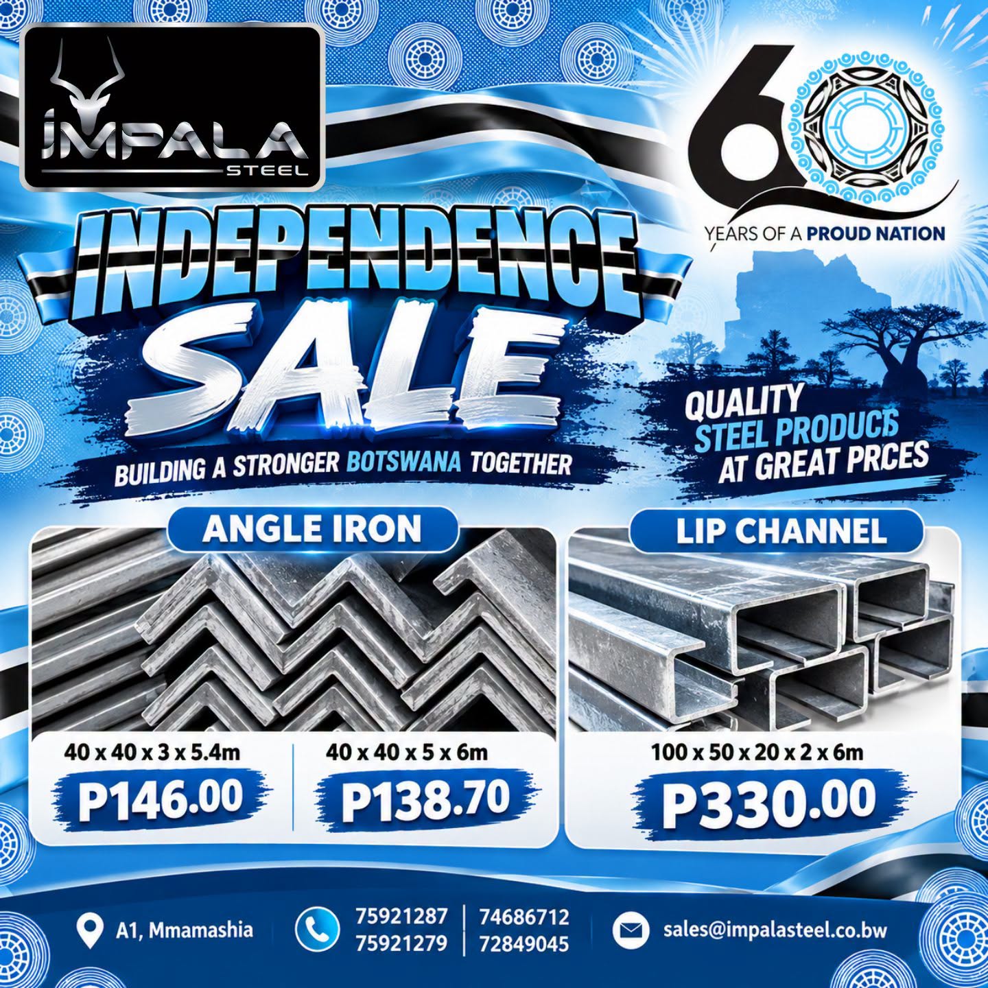 INDEPENDENCE SALE AT IMPALA STEEL!