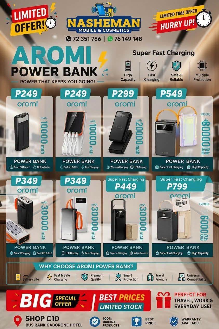 Aromi Power Bank Big Special Offer Never Run Out